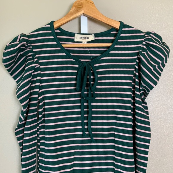 Anthropologie Porridge Puff-Sleeve Tie-Front Top - Picture 12 of 16